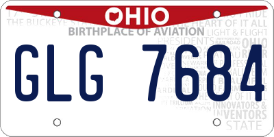 OH license plate GLG7684