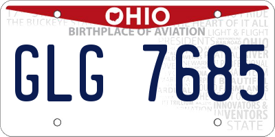 OH license plate GLG7685