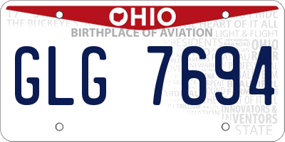 OH license plate GLG7694