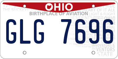 OH license plate GLG7696