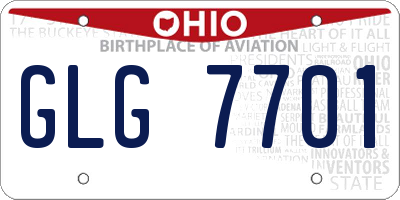 OH license plate GLG7701