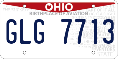 OH license plate GLG7713