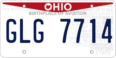 OH license plate GLG7714