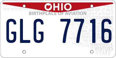OH license plate GLG7716