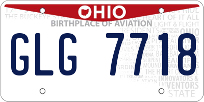 OH license plate GLG7718