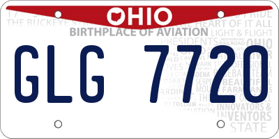 OH license plate GLG7720
