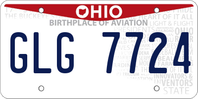 OH license plate GLG7724