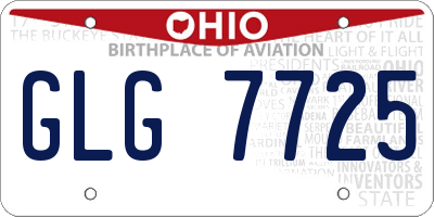 OH license plate GLG7725