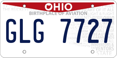 OH license plate GLG7727