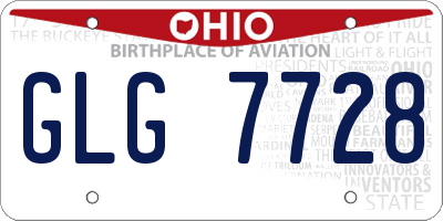 OH license plate GLG7728