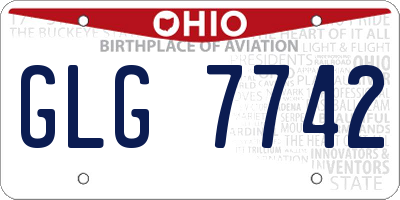 OH license plate GLG7742