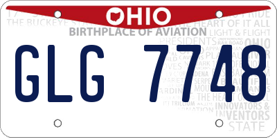 OH license plate GLG7748