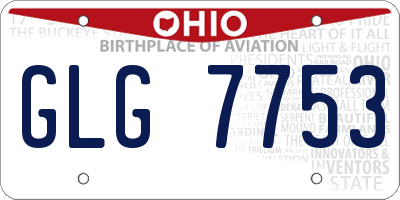 OH license plate GLG7753