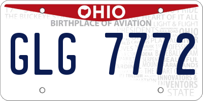 OH license plate GLG7772