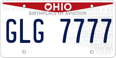 OH license plate GLG7777