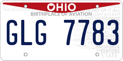 OH license plate GLG7783