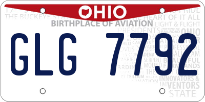 OH license plate GLG7792