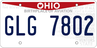 OH license plate GLG7802
