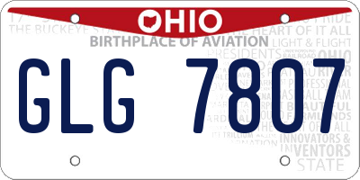 OH license plate GLG7807