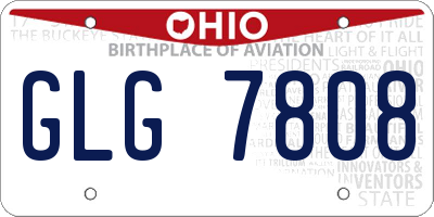 OH license plate GLG7808