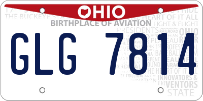 OH license plate GLG7814