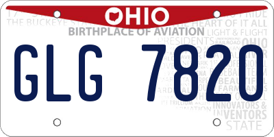 OH license plate GLG7820