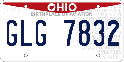OH license plate GLG7832