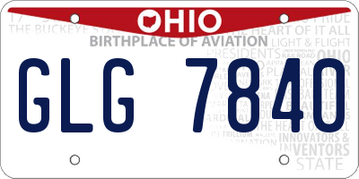 OH license plate GLG7840