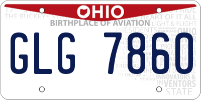 OH license plate GLG7860