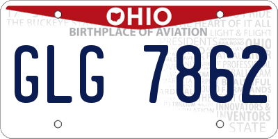 OH license plate GLG7862