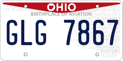 OH license plate GLG7867