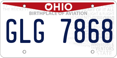 OH license plate GLG7868