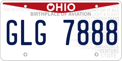OH license plate GLG7888