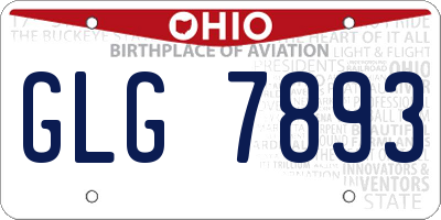 OH license plate GLG7893