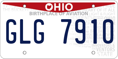 OH license plate GLG7910