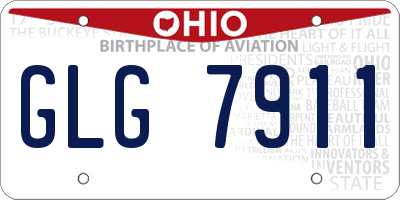 OH license plate GLG7911