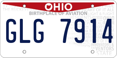 OH license plate GLG7914