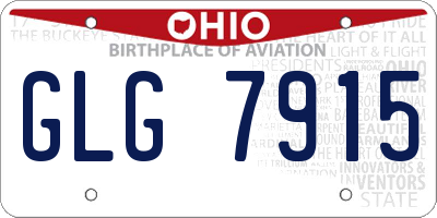 OH license plate GLG7915