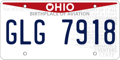 OH license plate GLG7918