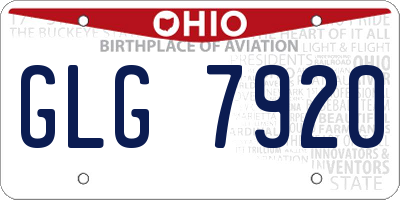 OH license plate GLG7920