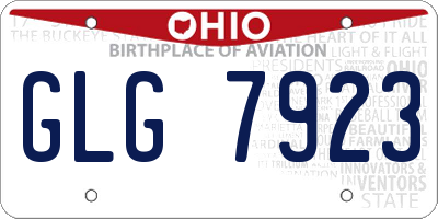 OH license plate GLG7923