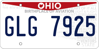 OH license plate GLG7925