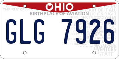 OH license plate GLG7926