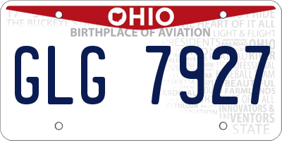 OH license plate GLG7927