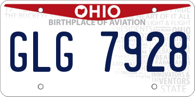 OH license plate GLG7928