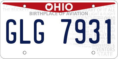 OH license plate GLG7931