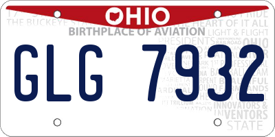 OH license plate GLG7932