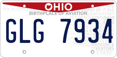 OH license plate GLG7934