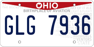 OH license plate GLG7936