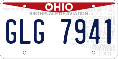 OH license plate GLG7941